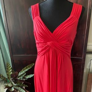 Red sleeveless dress with beautiful front detail. Size M (Missy)